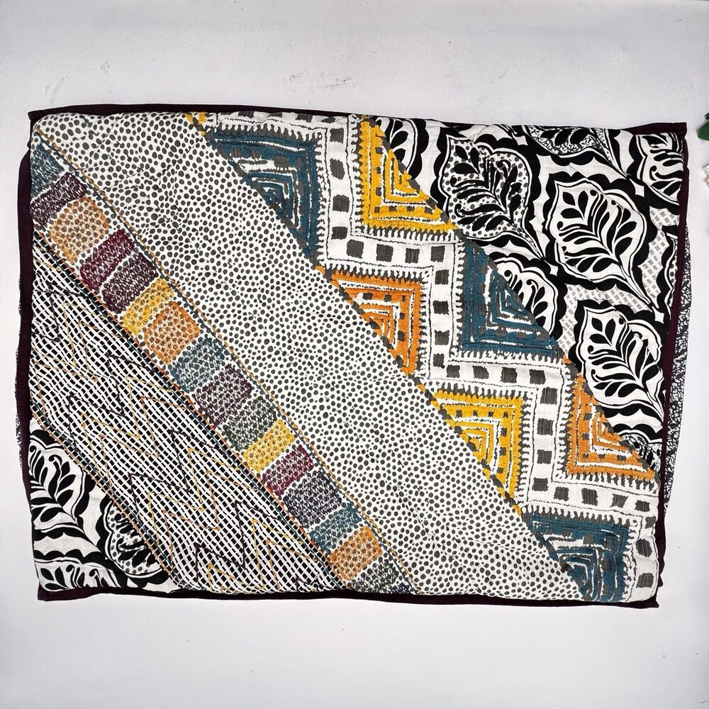 Urban Outfitters Set Of 2 Boho Multi Colored Embroidered Pillow Shams 20x26 - Picture 3 of 11